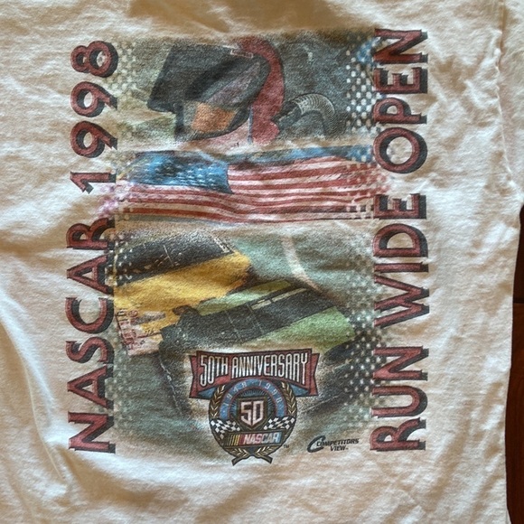 Mens vintage 90s NASCAR 50th Anniversary Run Wide Open Tee in Size XL - Picture 3 of 5